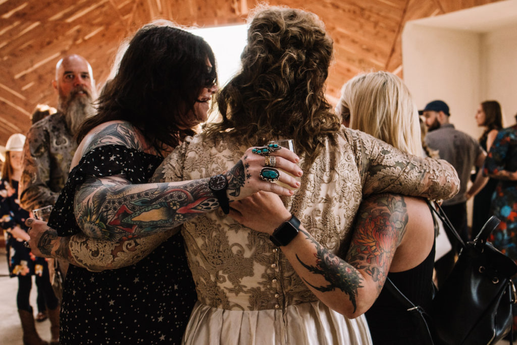 Bridal party with tattoos