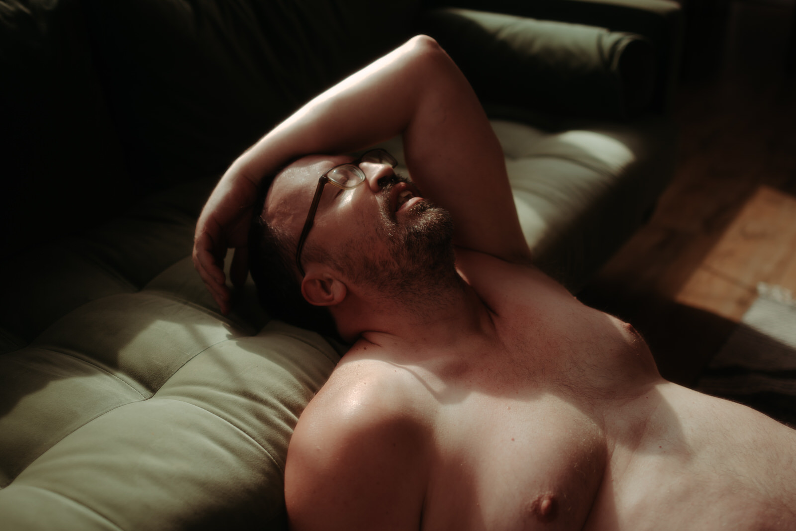 Male boudoir photography session